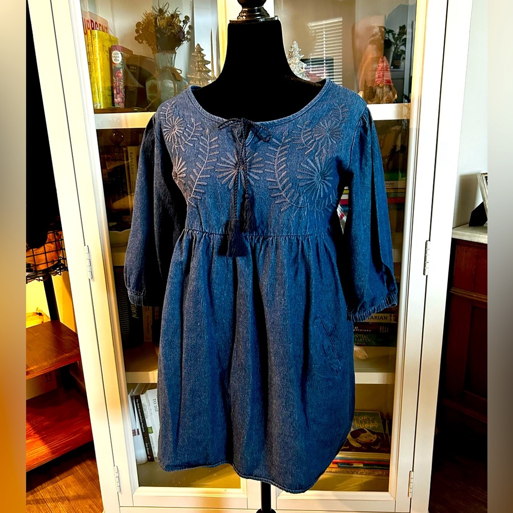 Beautiful embroidered denim top